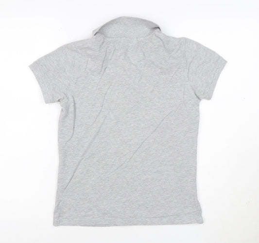 Lyle & Scott Womens Grey Polo Shirt Size M Cotton Short Sleeve