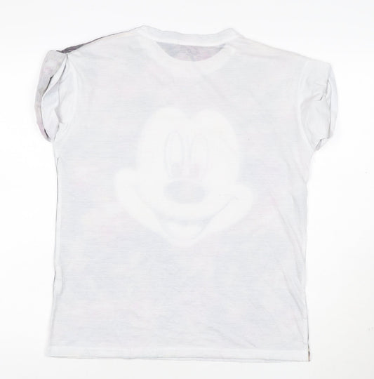 Disney Women's Multicoloured Floral Mickey Mouse T-Shirt Size 10