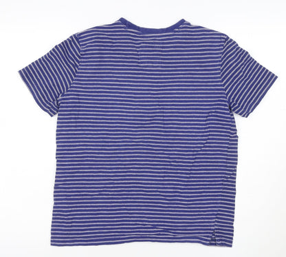 Crew Clothing Co. Men’s Blue Striped Cotton T-Shirt XS Regular Fit