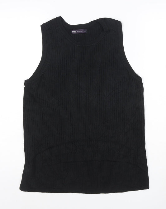 Marks and Spencer Women's Black Sleeveless Knit Tank Top Size 16