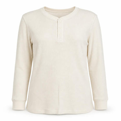 Marks & Spencer Women Beige XL Henley Waffle Knit Cotton Jumper