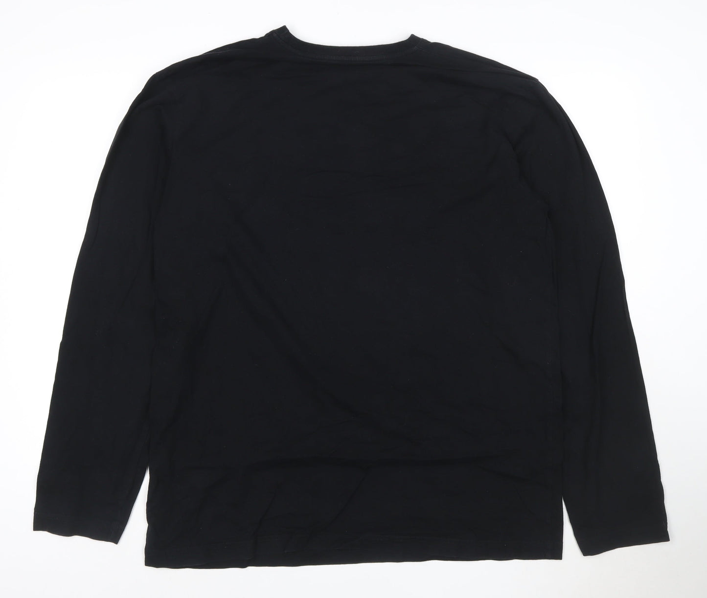 Quiksilver Men's Black XXL Long Sleeve Graphic Cotton T-Shirt