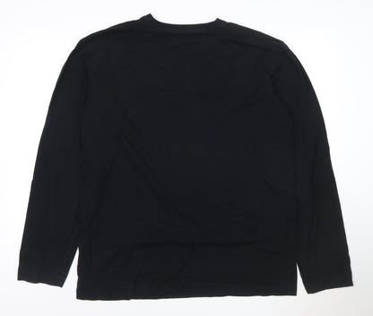 Quiksilver Men's Black XXL Long Sleeve Graphic Cotton T-Shirt