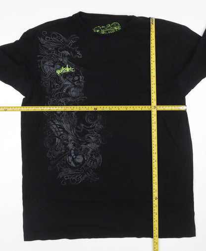 Quiksilver Men's Black XXL Long Sleeve Graphic Cotton T-Shirt