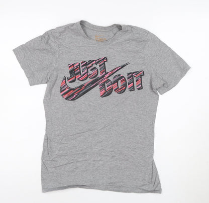 Nike Womens Grey Just Do It T-Shirt M Short Sleeve Sports Top