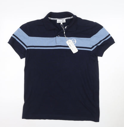 Sergio Tacchini Men's Blue Regular Fit Short Sleeve Polo L