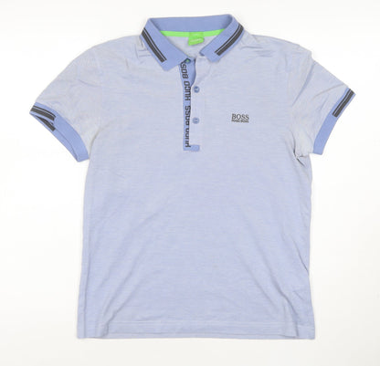 Hugo Boss Men's Blue Slim Fit Polo Shirt Size S Classic Style
