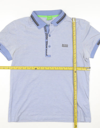 Hugo Boss Men's Blue Slim Fit Polo Shirt Size S Classic Style