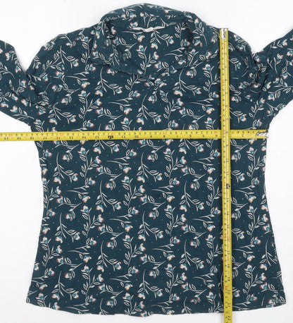 Seasalt Cornwall Women's Blue Floral Collared Cotton Tunic Blouse UK 12