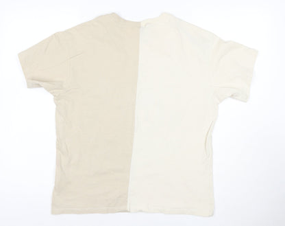 H&M Divided Women’s Beige Colourblock Mickey Mouse T-Shirt Size S