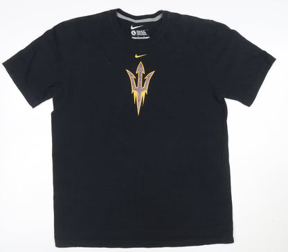 Nike Men's Black Regular Fit Cotton Graphic Sports T-Shirt Size L