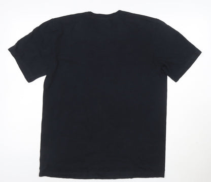 Nike Men's Black Regular Fit Cotton Graphic Sports T-Shirt Size L