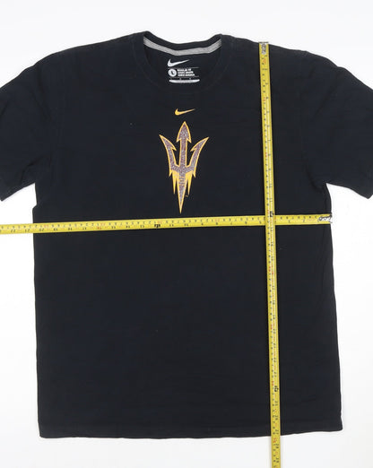 Nike Men's Black Regular Fit Cotton Graphic Sports T-Shirt Size L