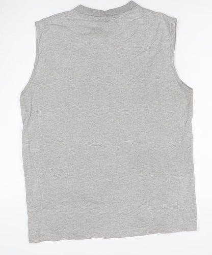 FILA Men's Grey Sleeveless Logo T-Shirt Size M Sportswear