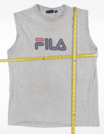 FILA Men's Grey Sleeveless Logo T-Shirt Size M Sportswear