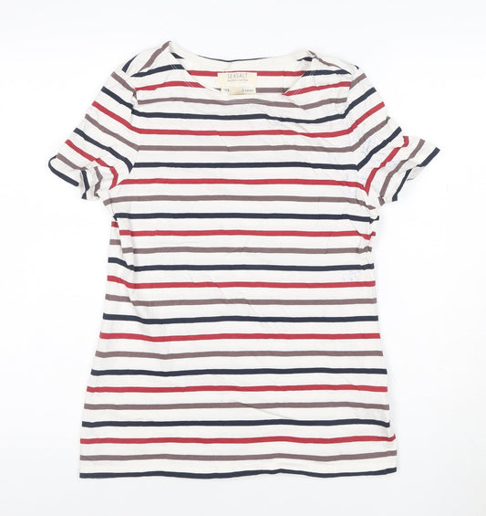 Seasalt Women’s Multicoloured Striped Organic Cotton T-Shirt Size 10
