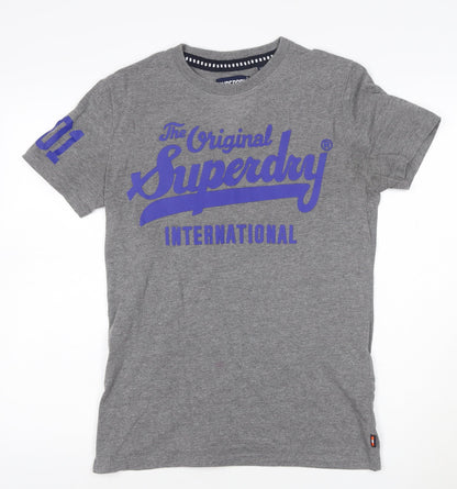 Superdry Men's Grey Short Sleeve Classic Fit Polo M