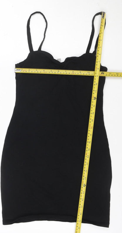 H&M Divided Womens Black Cotton Camisole Tank Top Size 8