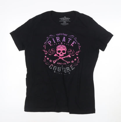 The Eagle Design Group Women’s Black Pirate Couture 2XL Cotton T-Shirt