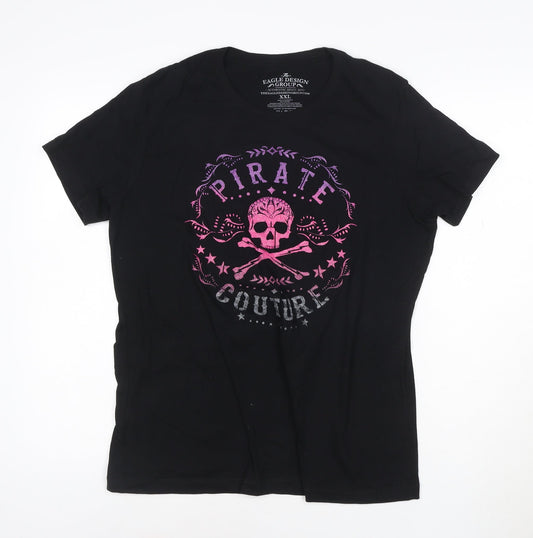 The Eagle Design Group Women’s Black Pirate Couture 2XL Cotton T-Shirt