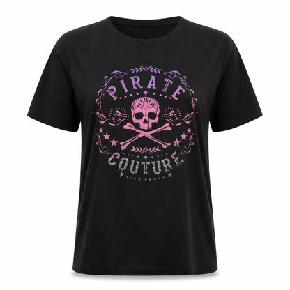 The Eagle Design Group Women’s Black Pirate Couture 2XL Cotton T-Shirt