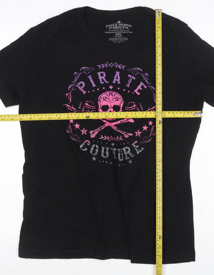The Eagle Design Group Women’s Black Pirate Couture 2XL Cotton T-Shirt