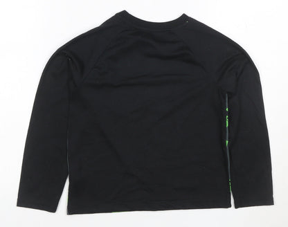 Minecraft Boys Black Long Sleeve Creeper Graphic Polyester T-Shirt 7-8 Years