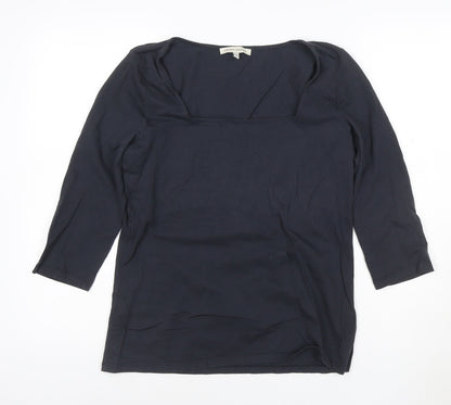 Laura Ashley Women's Blue 3/4 Sleeve Cotton Jersey T-Shirt UK 14