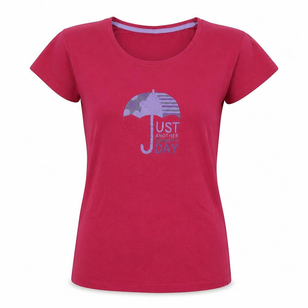Mountain Warehouse Women's Pink UK6 Cotton Stretch Summer T-Shirt