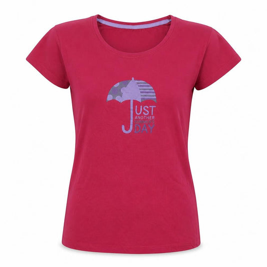 Mountain Warehouse Women's Pink UK6 Cotton Stretch Summer T-Shirt