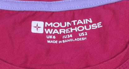Mountain Warehouse Women's Pink UK6 Cotton Stretch Summer T-Shirt