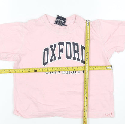 Oxford University Girls Pink T-Shirt 5-6 Years 100% Cotton Casual Tee