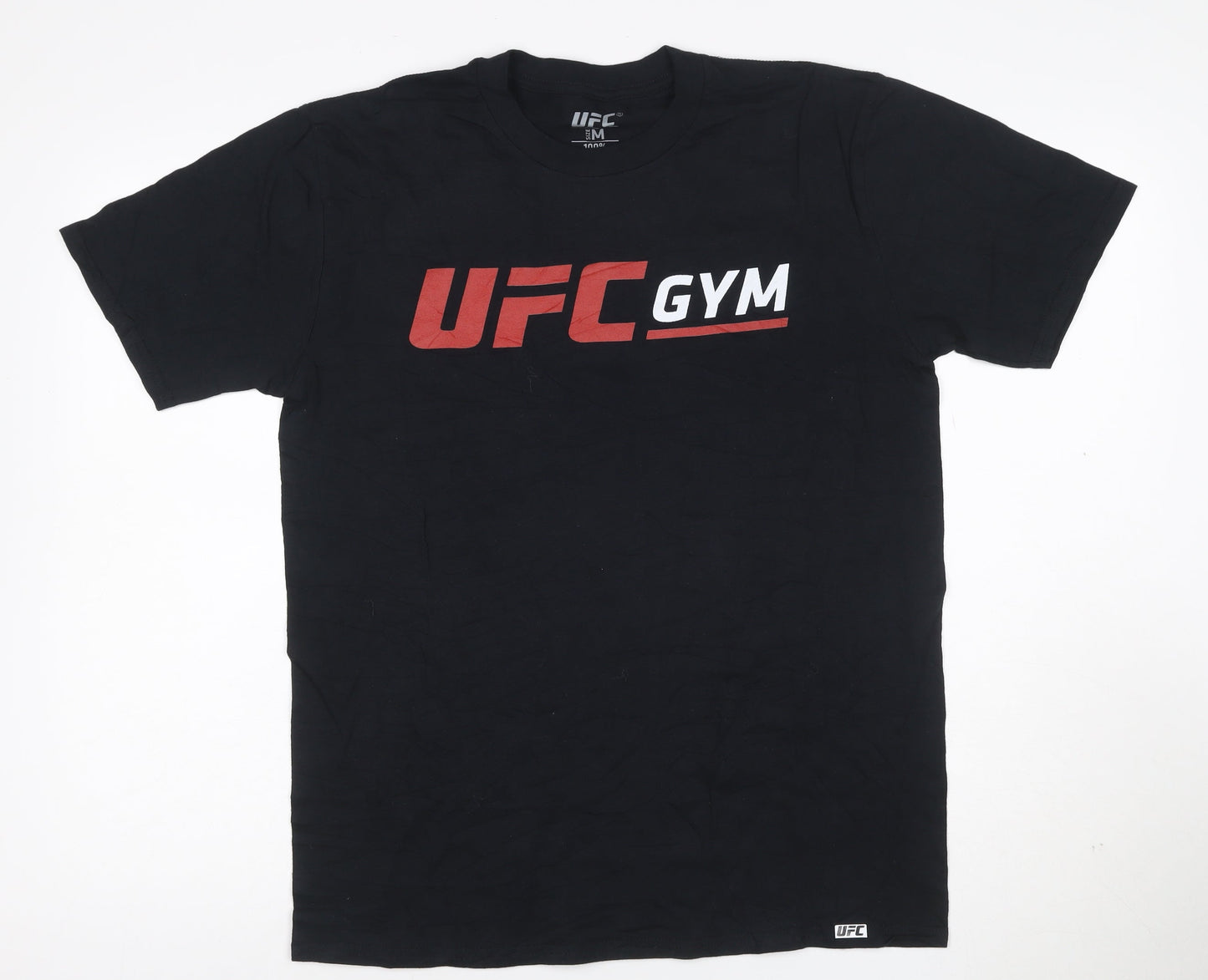 UFC Men's Black Cotton Gym Logo T-Shirt Size M