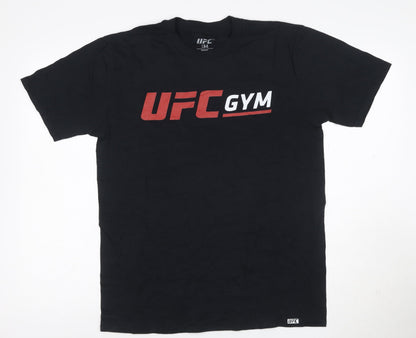 UFC Men's Black Cotton Gym Logo T-Shirt Size M