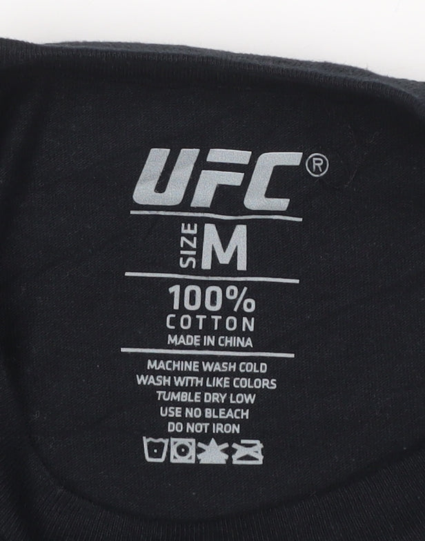 UFC Men's Black Cotton Gym Logo T-Shirt Size M