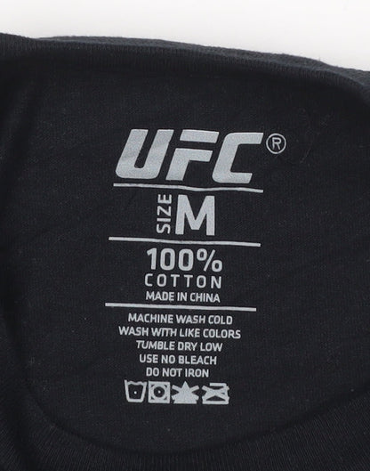 UFC Men's Black Cotton Gym Logo T-Shirt Size M