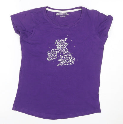 Mountain Warehouse Womens Purple Cotton Stretch T-Shirt UK 6