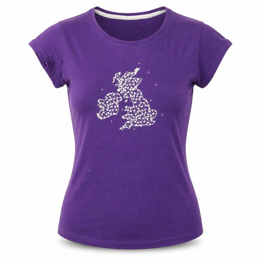 Mountain Warehouse Womens Purple Cotton Stretch T-Shirt UK 6