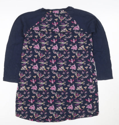 Weird Fish Girls Blue 9-10 Years Long Sleeve T-Shirt Dress Butterfly Print