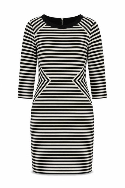 Fenn Wright Manson Women's Black Striped Bodycon Dress UK 14