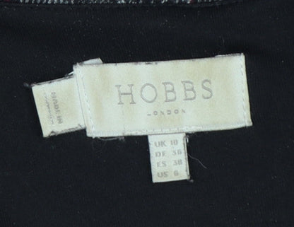 Hobbs Women Grey Check Sheath Dress UK 10 Workwear Knee Length