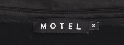 Motel Women Black Short Puff Sleeve Mini Dress Size S
