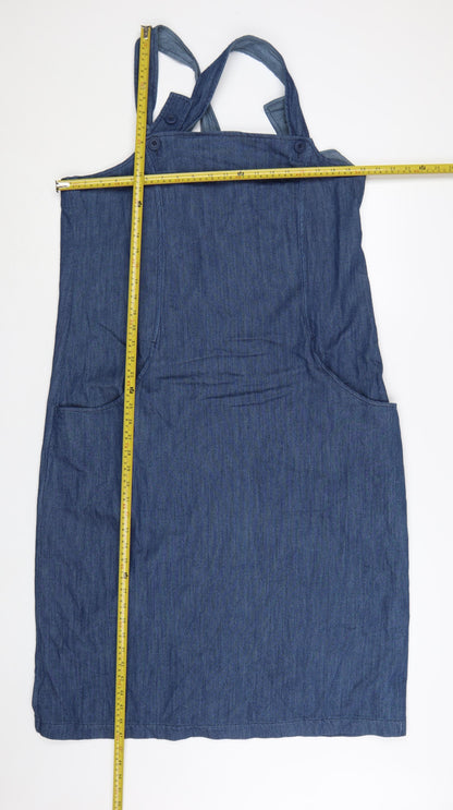 Seasalt Cornwall Women Blue Denim Pinafore Dress Size 16