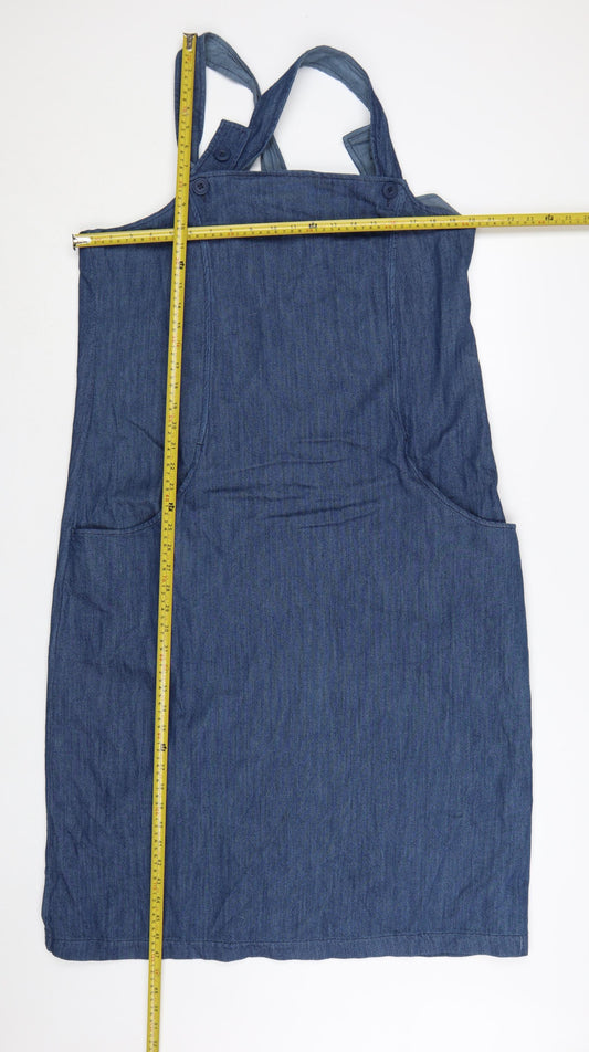 Seasalt Cornwall Women Blue Denim Pinafore Dress Size 16