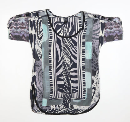 Guess by Marciano Women's Multicoloured Silk Tunic Blouse Size 8