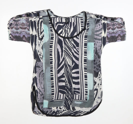 Guess by Marciano Women's Multicoloured Silk Tunic Blouse Size 8