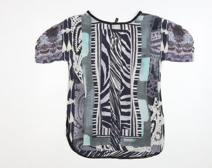 Guess by Marciano Women's Multicoloured Silk Tunic Blouse Size 8