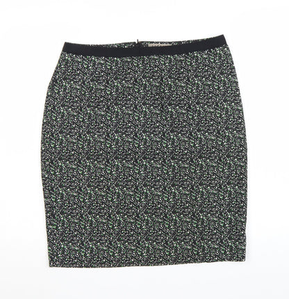 Jigsaw Women’s Black Knee Length Pencil Skirt Size 12 Cotton Tweed