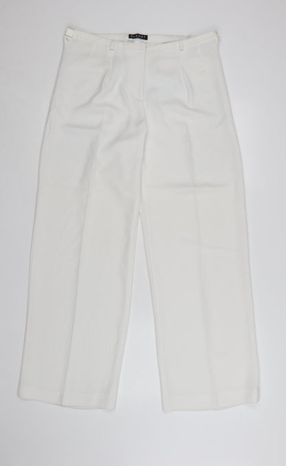 Planet Women White Size 12 Wide-Leg Dress Pants