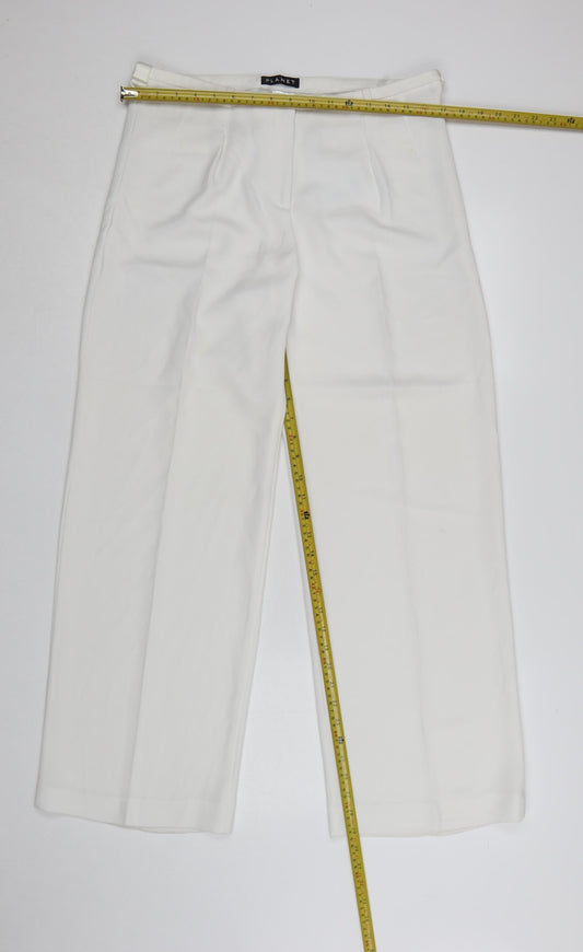 Planet Women White Size 12 Wide-Leg Dress Pants